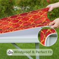 thumbnail image 6 of Red Yellow Checkered Pattern Square Fitted Tablecloth with Elastic Edge,Square Table Cover,Washable Elastic Table Cover for Home Kitchen Party Decor 36"x36", 6 of 6