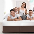 thumbnail image 2 of 600 Thread Count Egyptian Cotton Split Corner Bed Skirt – 14-Inch Drop, Tailored Fit 1-PC Bed Skirt, Short Queen, Chocolate, 2 of 5