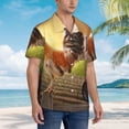 thumbnail image 3 of Fuzoiu Country Farm Morning Rooster Print Hawaiian Shirt for Men, Summer Beach Casual Short Sleeve Button Down Shirts, Men’s Beach Summer Shirts with Pocket,3X-Large, 3 of 7
