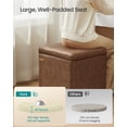 thumbnail image 5 of SONGMICS Square Storage Ottoman, Foot Stool Footrest with Legs, Ottoman Cube, 16.9 x 16.9 x 18.1 Inches, Synthetic Leather, Coffee Brown, 5 of 7