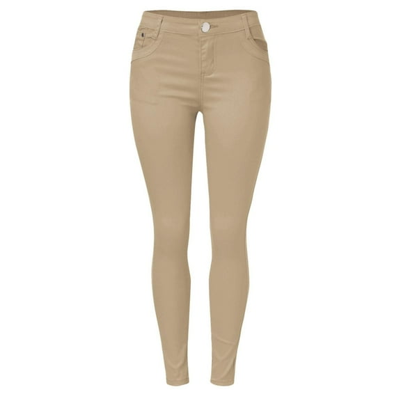 CHWGFWL Cropped Jeans for Women Girls's Smart Jeans Fancy Stretchy Five Pocket Jeggings Pull On Pants Cute And Comfy Shorts for Women Denim(Khaki,XXXL)