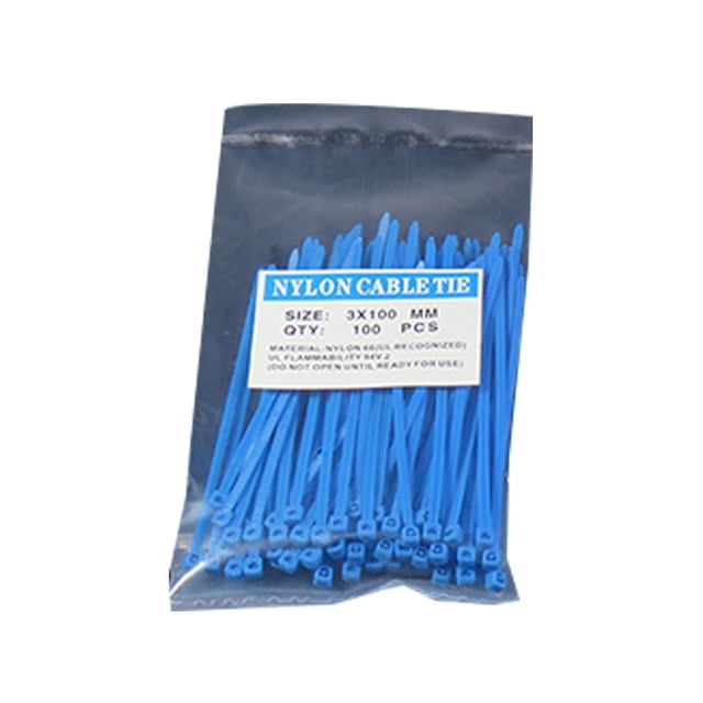 Bewildely Paquete de 100 bridas de nailon para cables, anillo de sujeción reutilizable de alta resistencia, correas de Color sólido, suministros para el Almacenamiento y organización del hogar Azul Bewildely JJ19795-03
