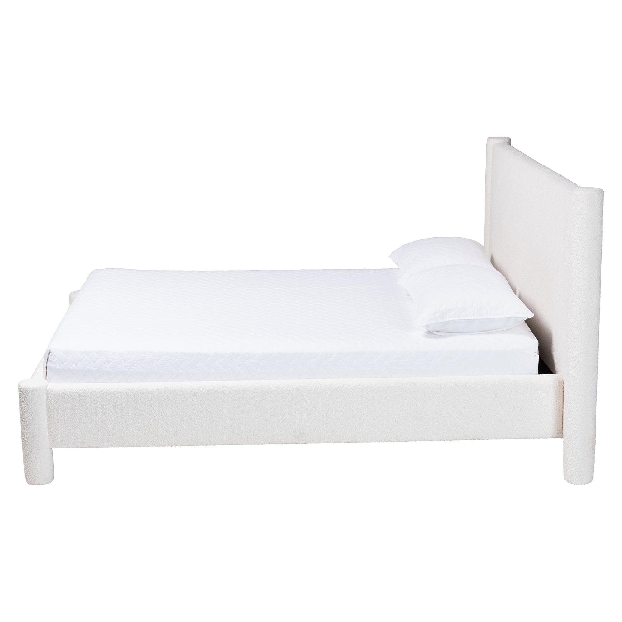 Baxton Studio Laria Modern Platform Bed, Queen, White
