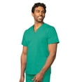thumbnail image 2 of Adar Universal Unisex Scrub Set - Unisex V-Neck Scrub Top & Tapered Drawstring Scrub Pants - 907 - Surgical Green - S, 2 of 7