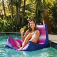 thumbnail image 5 of Big Joe Captain's Float No Inflation Needed Pool Lounger with Drink Holder, Faded Stripe Fuchsia Double Sided Mesh, Quick Draining Fabric, 3 feet, 5 of 9