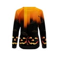 thumbnail image 3 of hirigin Women's Halloween Casual Pullover Long Sleeve Bat/Pumpkin/Witch/Cat Print Loose Sweatshirt, 3 of 4