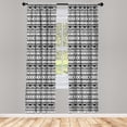 thumbnail image 3 of Ambesonne Tribal Curtains, Borders with Leaf, Pair of 28"x95", Black and White, 3 of 5