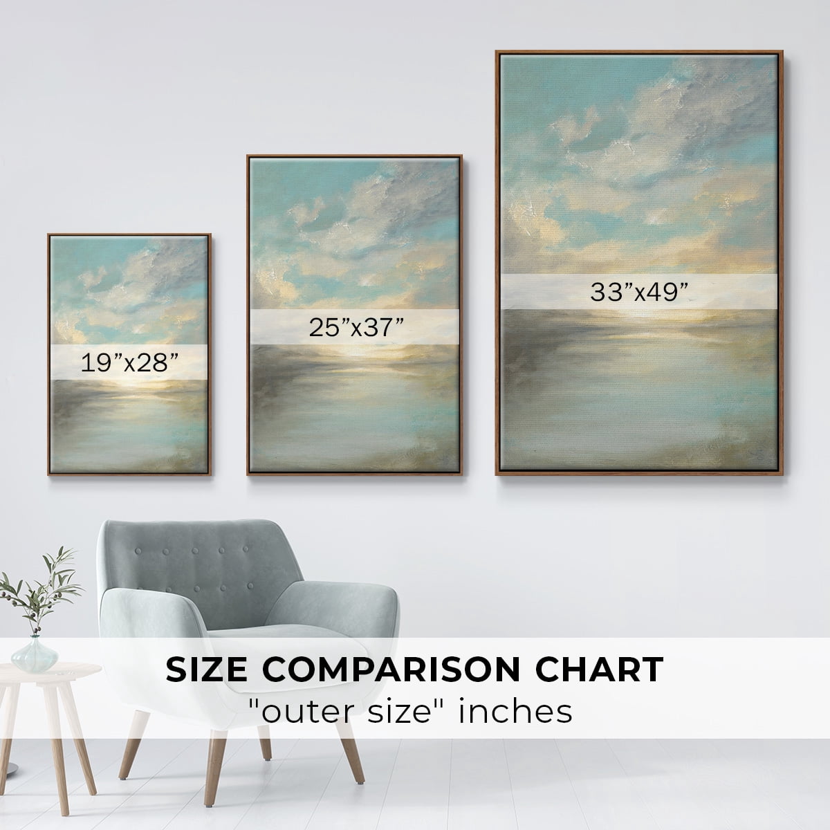 Morning Glory Framed Premium Gallery Wrapped Canvas - Ready to Hang - 25 x 37 - Walnut Floating Frame