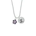 thumbnail image 2 of Delight Jewelry Silvertone Purple and White African Violet Flower Silvertone Script Initial Disc - Z - Charm Necklace, 20"+3", 2 of 4