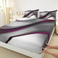 thumbnail image 3 of Feelyou Chic Abstract Striped Twin Sheet Sets, Fashion Geometry Twin Fitted Sheet, Teen Kid Child Adult Flat Sheet, Microfiber Bedroom Decor, 3 Pieces, 3 of 7