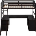 thumbnail image 4 of Twin Size Loft Bed with Drawers and Cabinet, Wooden Loft Bed with Shelves and Desk Ladder for Teens Boys Girls - 80" L x 41.8" W x 75.8" H, 4 of 11