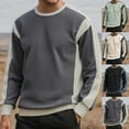 thumbnail image 5 of Atogsazn Men's Fleece Sweatshirt Crewneck Long Sleeve Pullover Sweater Patchwork Loose Tops Spring Fall Clothing 02-Black XL Fashion, 5 of 5