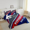 thumbnail image 3 of Erosebridal Ensemble de Couette Sport Football pour Lit Simple, Couette à Rayures, Décoration de Chambre pour Enfants (Pitsburgh), Réversible, Léger, 2 Pcs, 3 of 7