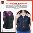 thumbnail image 4 of Daniel Smart Black Women Leather Vest Goat Skin Leather Vest with Unique Purple Paisley Lining, 4 of 8