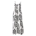 thumbnail image 4 of PBFRDSJ Boho Wide Leg Jumpsuits for Women Sleeveless Spaghetti Strap Loose One Piece Rompers Ruched Flowy Vacation Jumpsuits, 4 of 6