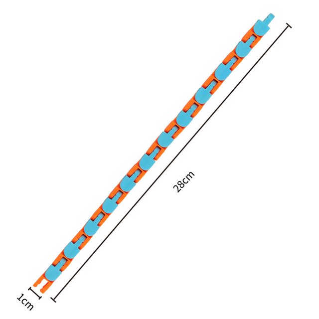Cadena de bicicleta Pista Alivio del estrés Juguete Colorido Rompecabezas Sensorial Fidget Juguetes Alivio del estrés Girar (naranja + azul)