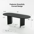 thumbnail image 5 of Brix 79"x33.5" Soild Wood Dining Table Oval Kitchen Table, Black, 5 of 7