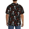 thumbnail image 5 of Sigee Skeleton with Roses Print Men's Shirts Casual Button Down Short Sleeve Summer Beach Shirt Hawaiian Vacation Shirts Tee Shirt-4X-Large, 5 of 7