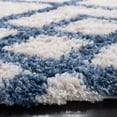 thumbnail image 3 of SAFAVIEH Berber Kyle Geometric Shag Area Rug, Ivory/Blue, 6'7" x 6'7" Round, 3 of 11