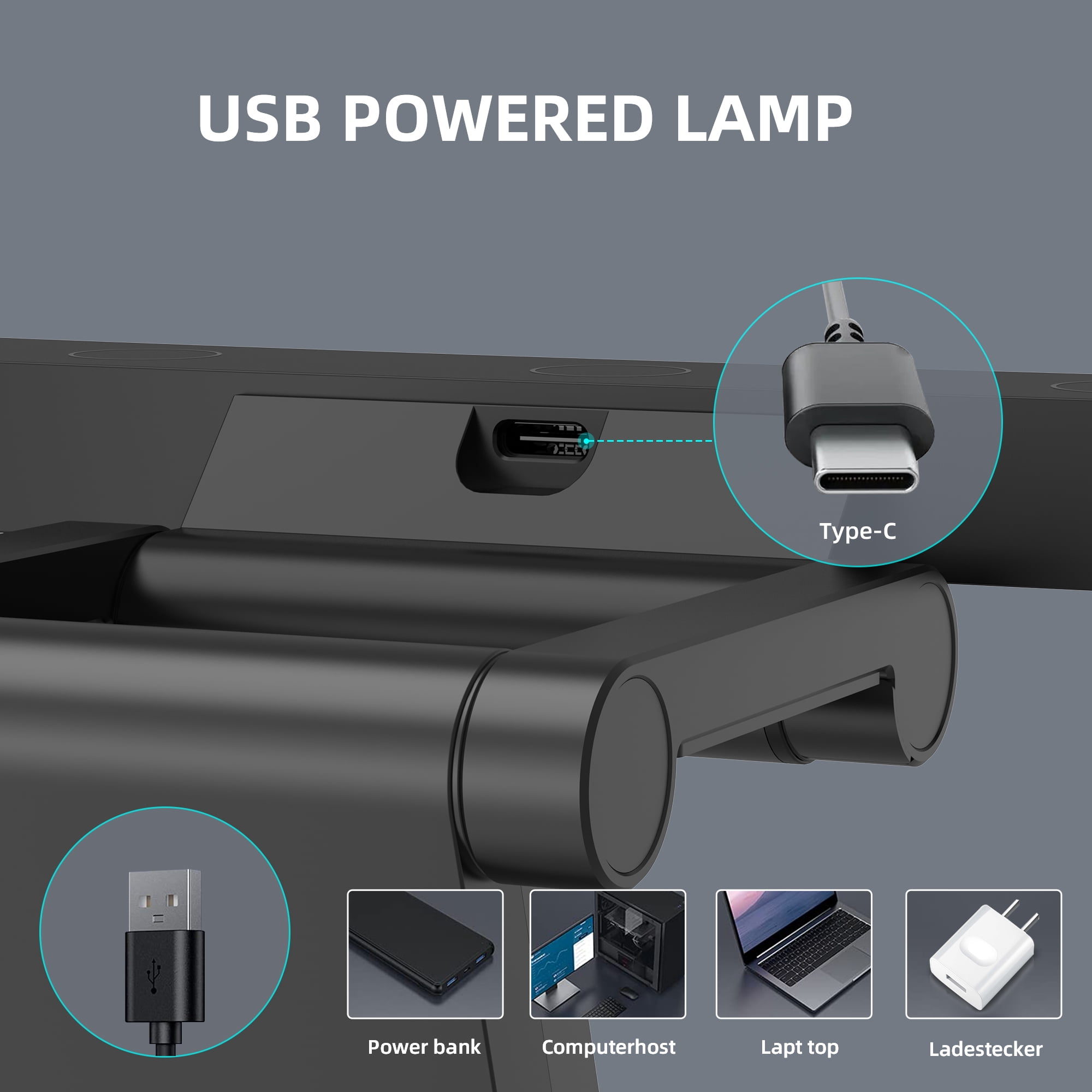 MELIFO Curved Monitor Light Bar 3 Color Temperature Modes Dimmable Desk Lamp