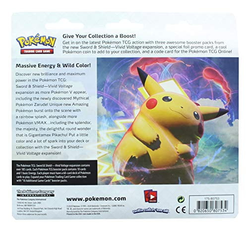 Sword & Shield-Vivid Voltage Three-Booster Blister 175-80753 Pokemon TCG for sale online 