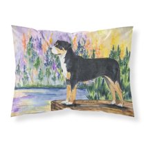 Carolines Treasures SS8160PILLOWCASE Greater Swiss Mountain Dog Fabric Standard Pillowcase Standard multicolor