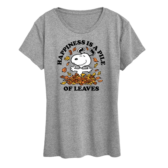 Peanuts - Happiness Is A Pile Of Leaves - Women's Short Sleeve Graphic T-Shirt