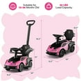 thumbnail image 3 of Gymax 3-in-1 Licensed Lamborghini Ride on Push Car Stroller Sliding Car w/ Sound Pink, 3 of 10