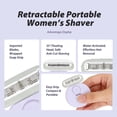 thumbnail image 3 of Retractable Portable Women's Razor, 5-Layer Blade with Aloe Vera Moisturizing Strip, Compact Safety Shaver for Legs, Underarms & Bikini Area, Travel-Friendly Manual Hair Remover, 3 of 7
