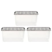 IRIS 72 Qt. Plastic Storage Bins with Lids, Stackable Storage Containers, Totes, 3 Pack