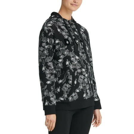 DKNY Women's Sport Sumatra Half Zip Hoodie Black Size X-Large