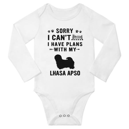 

Sorry I Can t I Have Plans With My Lhasa Apso Baby Long Sleeve Romper (White 6-12 Months)