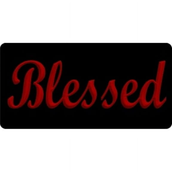 212 Main LPO788 Blessed with Red Letters Photo License Plate