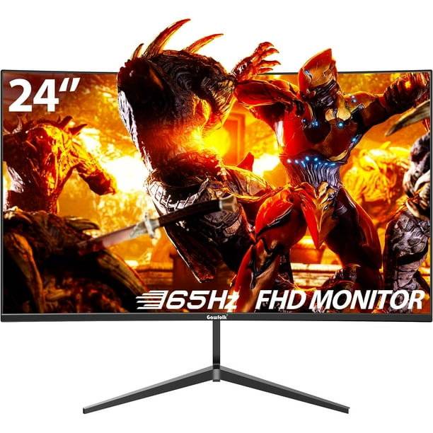 Gawfolk 24 Inch Gaming Monitor 165Hz, 144Hz FHD 1080P Curved