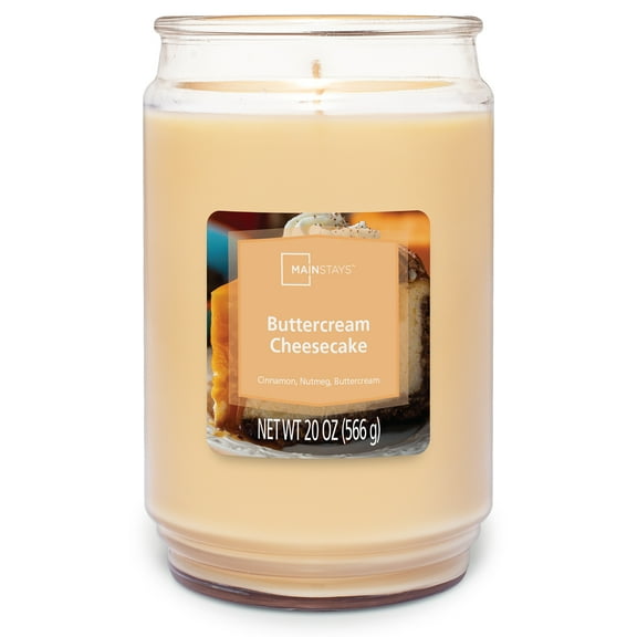 Mainstays Buttercream Cheesecake Scented Single Wick Candle, 20 oz.