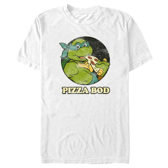 Men's Teenage Mutant Ninja Turtles Distressed Leonardo Pizza Bod  Graphic T-Shirt