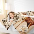 thumbnail image 5 of Homewish Safari Moose Deer Full Size Comforter Sets,Retro Rustic Hydrangea Bedding Comforter Set,Brown Beige Bedding Sets For Girl Kids,Super Cozy Room Decor Reversible,3pcs, 5 of 9
