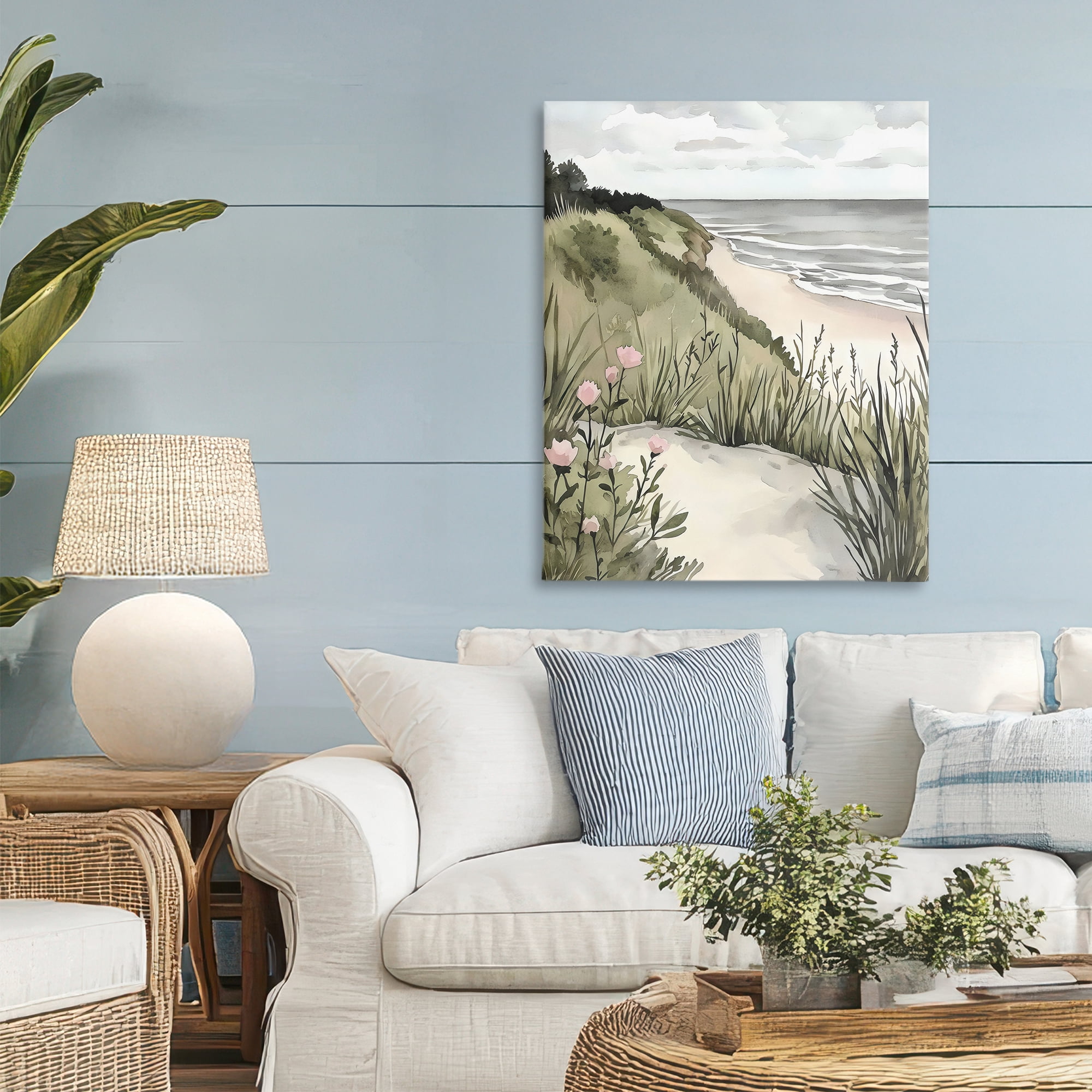 Stupell Industries Coastal Calm on Sandy Dunes Canvas Wall Art, design by Riley B