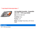 thumbnail image 2 of Left Headlight Assembly - Compatible with 1997 - 1999 ES300 1998, 2 of 2