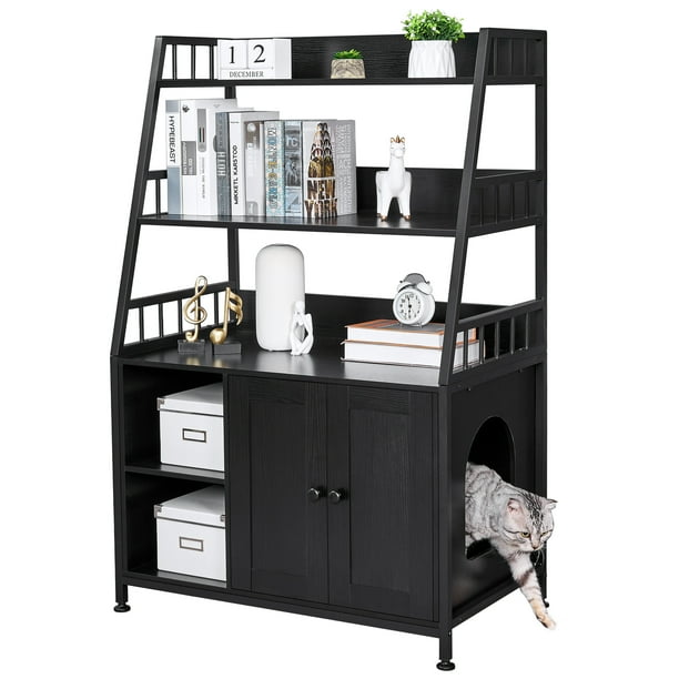 BEWISHOME Large Cat Litter Box Enclosure Hidden Litter Box Furniture