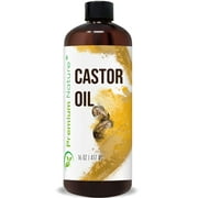 Castor Oil Pure Carrier Oil - Cold Pressed Castrol Oil for Essential Oils Mixing Natural Skin Moisturizer Body & Face Eyelash Caster Oil Eyelashes Eyebrows Lash Oil 16 oz