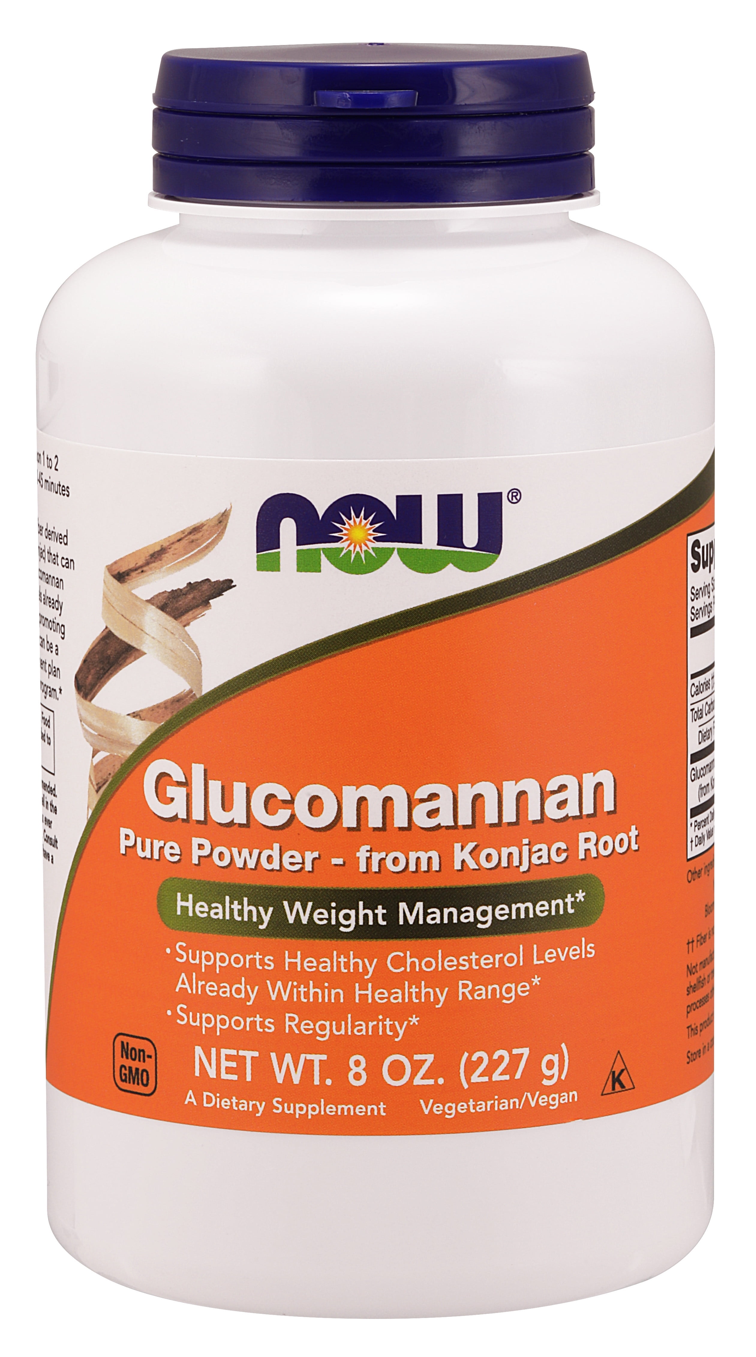 NOW Supplements, Glucomannan (Amorphophallus konjac) Pure Powder, Supports Regularity*, Healthy Weight Management*, 8-Ounce