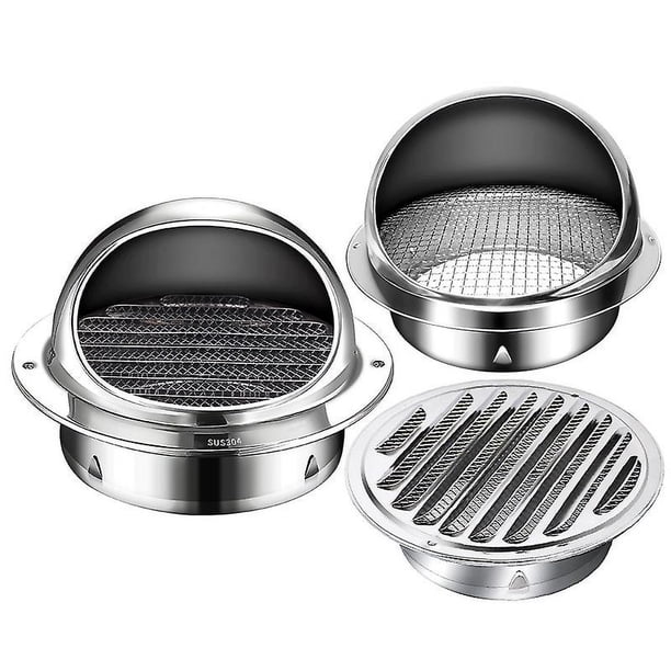 Campana De Ventilación Rejilla De Ventilación Exterior Redonda Para Pared, Acero Inoxidable Tapa Para Salida De Humos, Protección Desagüe, Fácil De