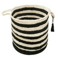thumbnail image 4 of LR Home Woven Round Jute 17" Storage Basket with Handles, Black/White Multi Stripe, 4 of 7