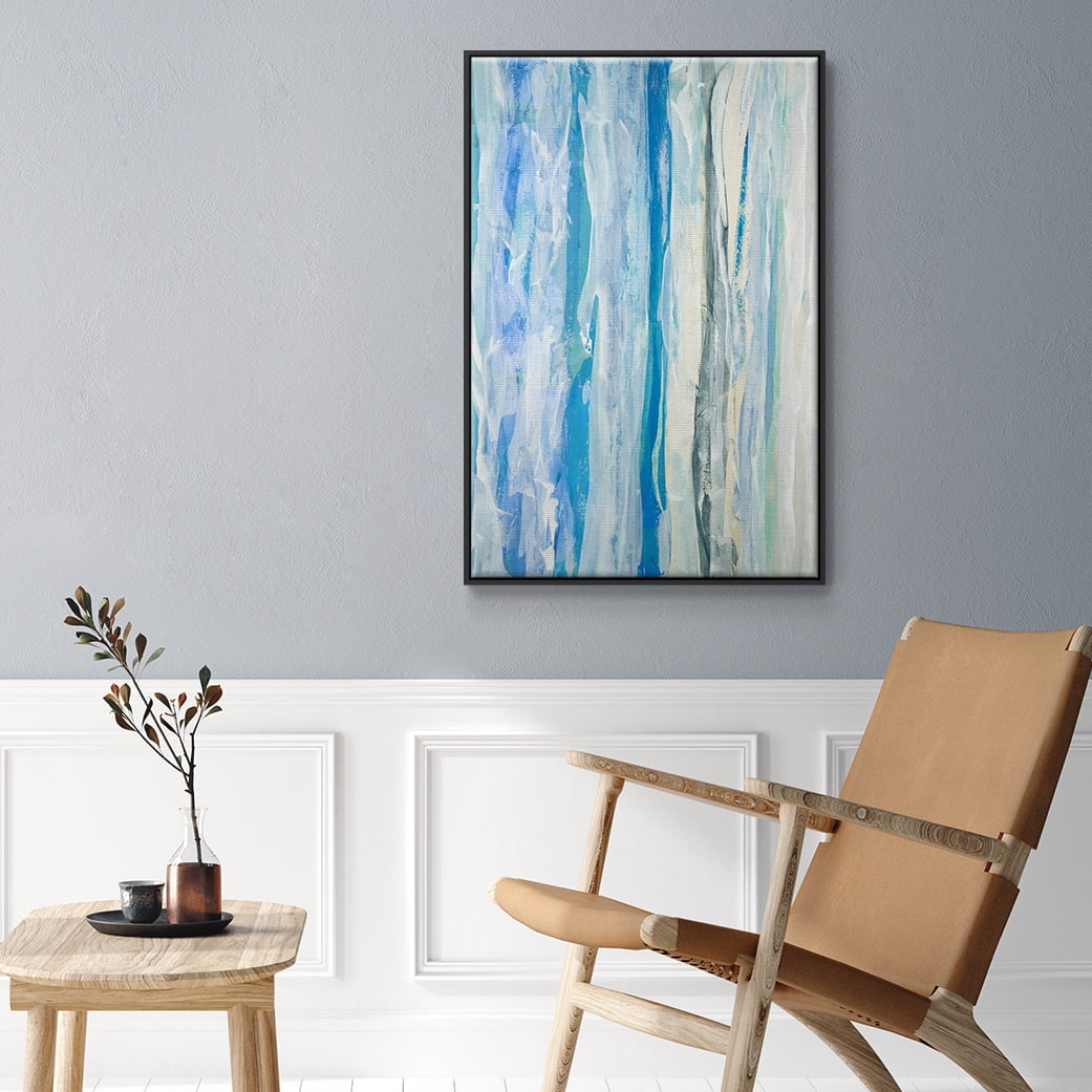 Swimming Ashore Framed Premium Gallery Wrapped Canvas - Ready to Hang - 17 x 25 - Black Floating Frame