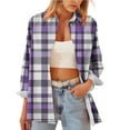 thumbnail image 5 of Xuniizn Womens Button Down Shirts Plaid Long Sleeve Shirts for Women Collared Fall Business Casual Tops Lightweight Work Blouses, 5 of 6