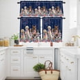 thumbnail image 3 of Independence Day Dog Cat Kitchen Curtains Valances and Tiers Set of 3 Watercolor Red Blue Stripe Star Flag Firework Blue Tier Curtains and Valance with Rod Pocket for Small Windows, 27.5"x36", 3 of 9