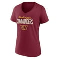 thumbnail image 2 of Women's Burgundy Washington Commanders Nostalgia V-Neck T-Shirt, 2 of 3