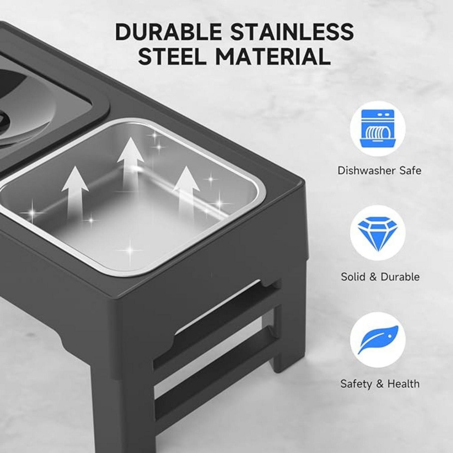 Station d’alimentation surélevée 2 en 1 Els Pet (bol en acier inoxydable + bol flottant)