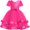 Deep Pink, variant on Girls Dress Short Sleeve Red Ball Gown Wedding Party Pageant 6 Years